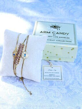 Arm Candy by Eye Candy 3 Stunning Gold-Plated Bracelets New